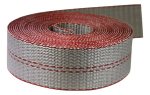 2 Heavy Duty Grey Webbing W/ Red Edge Guard - 12 000 Lb.